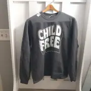 Unisex Sweatshirt Child Free Retro Vintage Style Sweatshirt Sz L