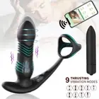 Telescopic Anal Plug Vibrator Couple Delay Ejaculation Cock Thrusting Sex Toy AU