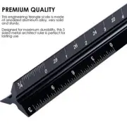 Rena Chris Architectural Scale Ruler, 12" Aluminum Architect Scale, Black