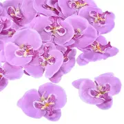 20Pcs 3.5" Artificial Silk Butterfly Orchid Flower Heads for DIY, Light Purple