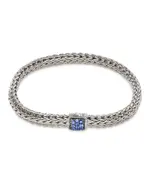 John Hardy Sterling Silver Icon Bracelet with Blue Pave Sapphire, 6.5mm