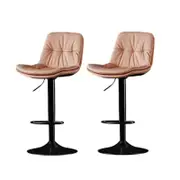 SERENITà Bar Stools Kitchen Bar Stool Leather Barstools Swivel Gas Lift Counter Chairs BS8406 Khaki