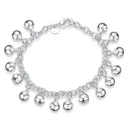 2PCS Fashion Alloy Jewelry Lovely Smooth Jingle Bells Charm Bracelet Bangle