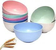 DAPIPIK 8 PACK Unbreakable Cereal Bowls,24 OZ Eco-Friendly Wheat Straw Bowls,Dishwasher & Microwave Safe .Durable, suitable for Noodles, Soups, Desserts, Salads,Rice