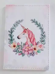 Women Girl Cute Unicorn Pony Travel Passport Case Protector protect Cover Wallet