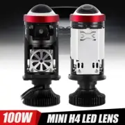 2X H4 Mini Bi-LED Projector Lens Globe Headlight Bulb Hi/Lo Retrofit Plug & Play