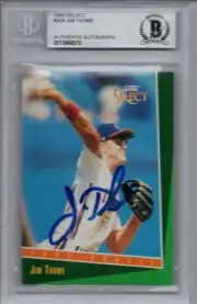 Jim Thome Cleveland Indians 1993 Select Rookie Autograph Signed Card Beckett BAS