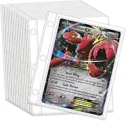 50Pack Jumbo Card Sleeves for 3 Ring Binder, 100 Pockets Duble Side Jumbo Card Protector Sleeves, Clear Jumbo Card Sleeves Binder Sheets Page Protector Fit for 5.9"x8.1" X-Large