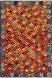 Modern Balochi Franches Hand Knotted Wool Rug - 3'4'' X 4'11''