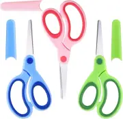 Kids Scissors for School, 5" Small Safety Scissors Pointed Tip,3 Pack Student Sc