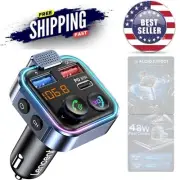 Bluetooth FM Transmitter Wireless Car Kit 3D Audio Fast Charge Hands-Free