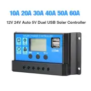 PWM 10-60A Solar Charge Controller 12/24V Auto LCD Solar Panel Battery Regulator