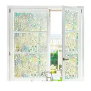 Rainbow Static Cling Glass Window Decoration Cling Stained Glass Film Window Covering Sticker