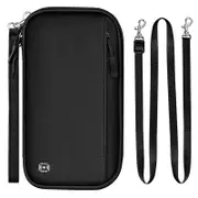 Passport Wallet Rfid Blocking, Travel Family Passport Holder Waterproof Passport Bag, Large Capacity Passport Cover, Travel Document Holder For Passports,black