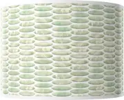 Drum Print Lamp Shade Oval Tempo Green 15.5x15.5x11 Spider with Harp and Finial