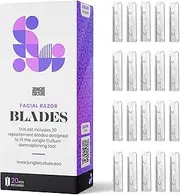 Set of 20 Replacement Blades for Jungle Culture Dermaplaning Razors - Facial Razor Refills for Eyebrow Shaping, Precision Exfoliation & Hair Removal for Radiant, Smooth Skin