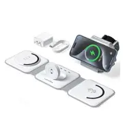 3 in 1 Charging Station for Multple Devices,Foldable 3 in 1 Wireless Charger