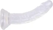 Mini Thin 5.3 Inches Realistic Dildo for Beginners, Anal Dildos Lifelike Fake Penis for Women/Men/Gay, Adult Sex Toys for G spot Stimulator Anal Plug Training Sets (Transparent)