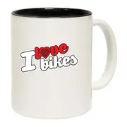 Cycling I Love Bikes Stencil Mug Cup