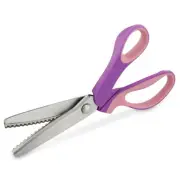 ZigZagZing - 9.2" Heavy Duty Decorative Edge Scissors in Purple Pink, Ideal for