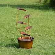 Zinc Metal Flower Fountain with Pump