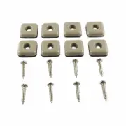 Surface Gard 25mm Square Slide Glide With Screws - 8 Pack