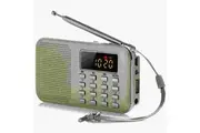 L-218AM FM AM Radio Digital LCD Supper Bass Mini Speaker AUX USB TF LED Light GOLD