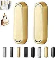 Fold up Wall Hooks, Heavy Duty Gold Zinc Alloy Foldable Flip Down Coat Hooks for Hanging, Modern Minimalist Wall Mount Floating Hanger Hideaway Hooks (2PCS-Gold-B)