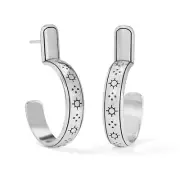 Brighton Silver MARRAKESH Neutral Post Hoop Earrings List $50 JA7530 NWT