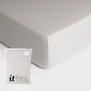 Premium Knitted Cotton Jersey Fitted Sheets by It-Fits: Luxurious 100% Australian Cotton Fabric, Stretchy & Easy-Care, Perfect Fit for Your Mattress, Skin-Safe & Eco-Friendly (Split King Size)