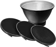 Labymos 210mm Elinchrom Mount Reflector Shade Lamp Shade with 10° 30° 50° Honeycomb Grids for Elinchrom Mount Studio Strobe Flash Light Speedlite Portrait and Commercial Photography Aessory