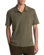 Vince Mesh Knit Johnny Collar Polo Shirt