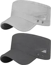[Ausing] Mens Womens Army Cap Water Resistant Patrol Cap Outdoor Hiking Sports Hat with Comfortable Breathable Soft Sweatband
