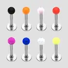 Labret Lip Stud Piercing Bar Monroe with UV Coloured Ball Surgical Steel