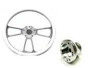 New World Motoring EZ-GO Polaris Ranger 14" Billet & White Steering Wheel Inc...