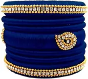[GOELX] Festive Offer: Designer Handcrafted Silk Thread Blue Bangles Bracelet for Women