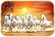 SAF 7 Running Horses at Sunrise Vastu UV Textured Multi-Effect Framed Painting 35 cms X 50 cms AANFM173