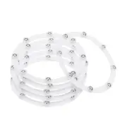 4inch Rotating Swivel Stand with Steel Ball Lazy Susan Base Turntable White 6Pcs