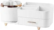 TENOL Cosmetic Storage Unit Featuring a Rotating Organizer for Vanity