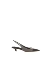 Paris Texas Miranda Leather Slingback Pumps with Kitten Heel - Multicolor -Size
