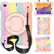 MCC Kids Shockproof iPad 9.7 2018 6th Gen Apple Case Cover Ring Colourful [Colourful+Rose Gold]