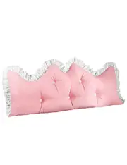 SOGA 180cm Pink Princess Bed Pillow Headboard Backrest Bedside Tatami Sofa Cushion with Ruffle Lace Home Decor