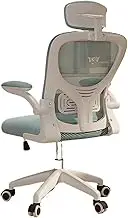 Classic Ergonomic Office Chair High Back Desk Chair with Headrest Executive, Nylon Wheel and Adjustable Armrests,Mesh Rolling Task Chair Desk Task Chair(Green)
