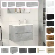 Sink Cabinet Washroom Bathroom Shelf Cupboard Storage Engineered Wood vidaXL