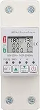 WiFi Smart Power Meter Switch, 63A 300V Real Time Smart Energy Monitor Switch, Over Current Voltage WiFi Voice Remote Control Usage Monitor with Timer for Tuya APP