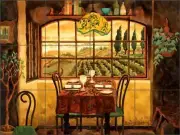 Tuscan Tile Backsplash Altman Cafe Art Ceramic Mural RWA023