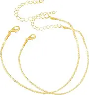 [BRDTKUGV] Gold Anklets for Women, Adjustable Gold Anklet, Anklets for Women Gold, for Women Dainty, 24.5cm Anklet, Waterproof Jewellery for Women, Anklet Set Beaded Rope, for All People (Golden),