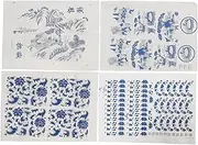 KONTONTY 4 Sheets Underglaze Transfer Paper for Pottery Decorative Clay Decals Easy to Use Transfers for DIY Projects Simple Design for Glazed Color Application