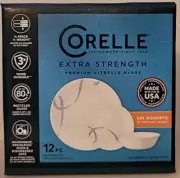 Corelle Extra Strengh Premium Vitrelle Glass 12 pc Dinner Set Blue Ribbons