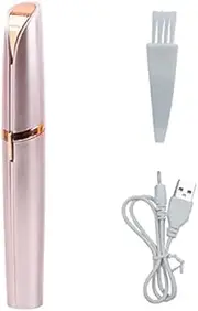 Eyebrow Hair Remover, USB Rechargeable Painless Precision Portable Electric Eyebrow Trimmer Pen, Safe Eyebrow Shaver Razor Tool(Rose Gold)
